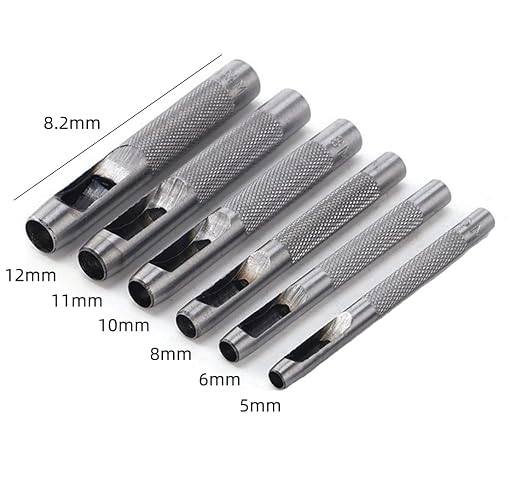 Leathe Punch Set Heavy Duty Round Hole Punch Set Leather Hole Tool, - Image 4