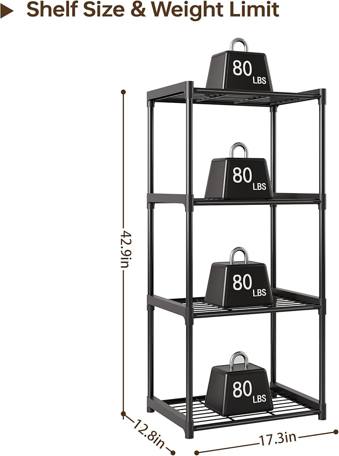 4-Tier Small Lightweight Storage Shelves - Image 2