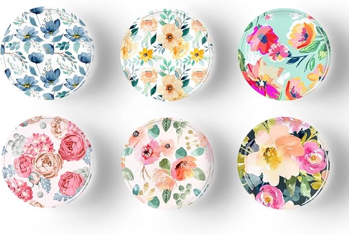 12Pcs Glass Strong Magnetic Refrigerator Magnet Fridge Sticker,Colorful Flowers Crystal Fridge Magnets Decoration for Crafts,Fridge Magnets for Kitchen, Office Whiteboard, Cabinet and Dishwasher-DeskLoop Office