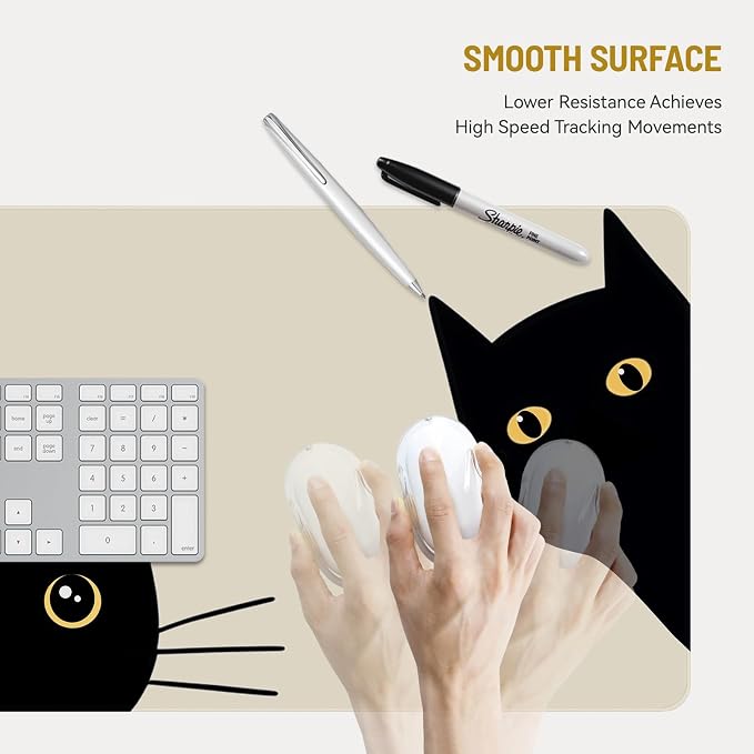 Mousepad Desk Mat Gaming Large Keyboard Cute Office Desktop Computer Laptop Cat - Image 3
