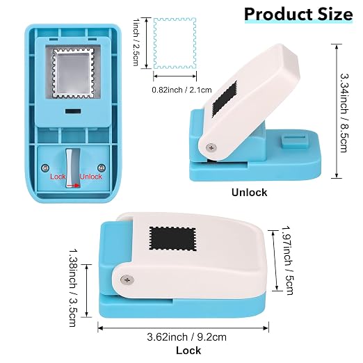 1x0.8inch Rectangular Postage Stamp Punch, Stamp Shape Hole Puncher - Image 3