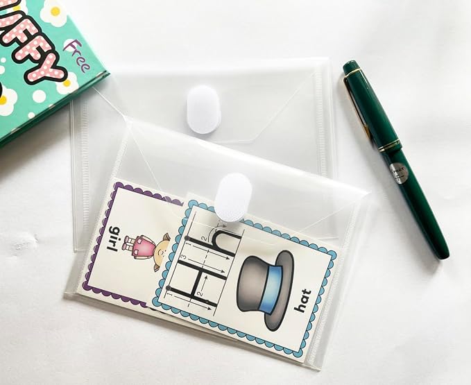 24pcs 4x6 Plastic Clear Envelopes Receipt Coupon Stickers Stamps Storage Case - Image 4