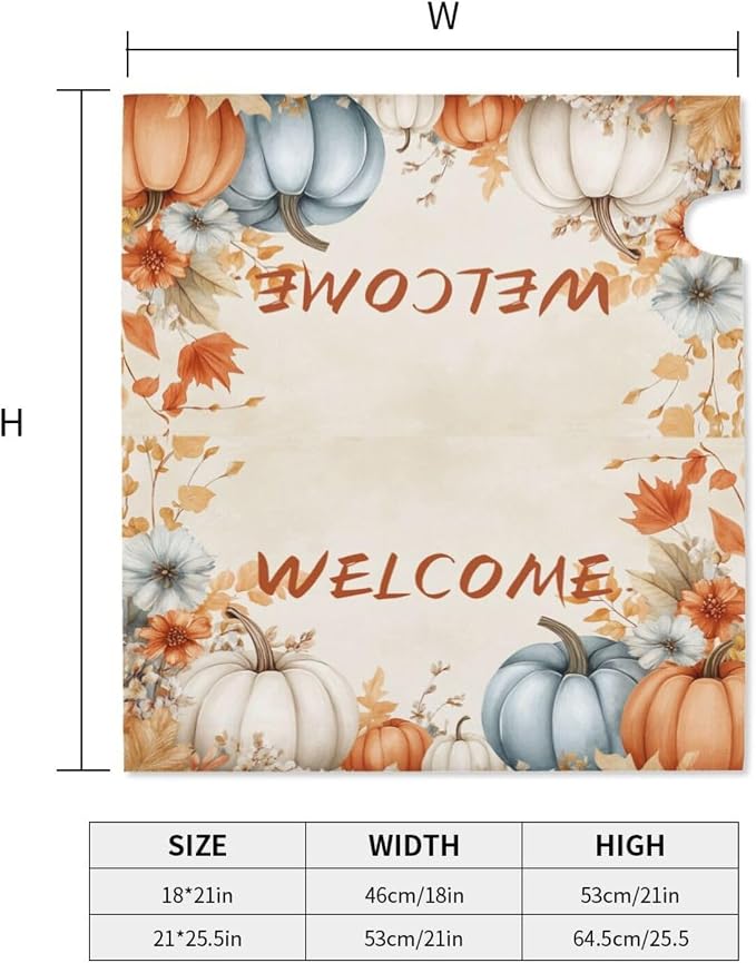 Autumn Pumpkin Welcome Magnetic Mailbox Cover, Fall Mailbox Wrap Decorative - Image 5