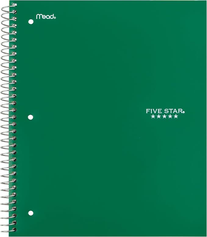 Five Star Spiral Notebook + Study App, 3 Subject, Wide Ruled Paper, 150 Sheets - Image 9