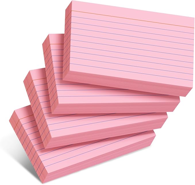 Pink Index Cards 3x5 Inch by MSKKSM