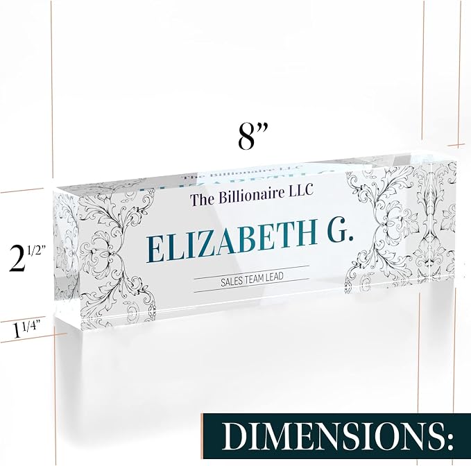 Desk Name Plate Personalized, Custom Name Plates 2½/x8 Inches, Thick - Image 7