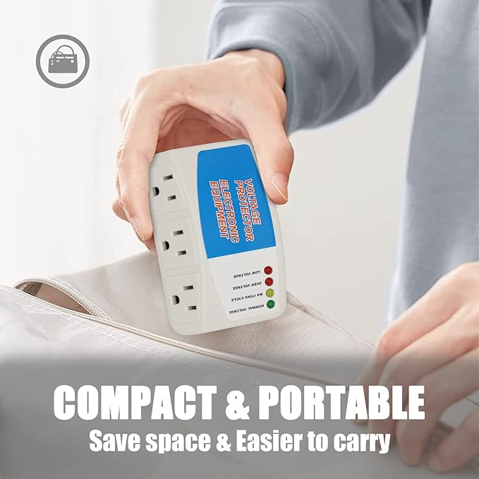 BSEED Surge Protector Power Strip for Home Appliance, 3 Outlet Power Surge Protector, Voltage Protector Brownout Surge Refrigerator 1875W, 120V, 15A, 1 Pack-DeskLoop Office