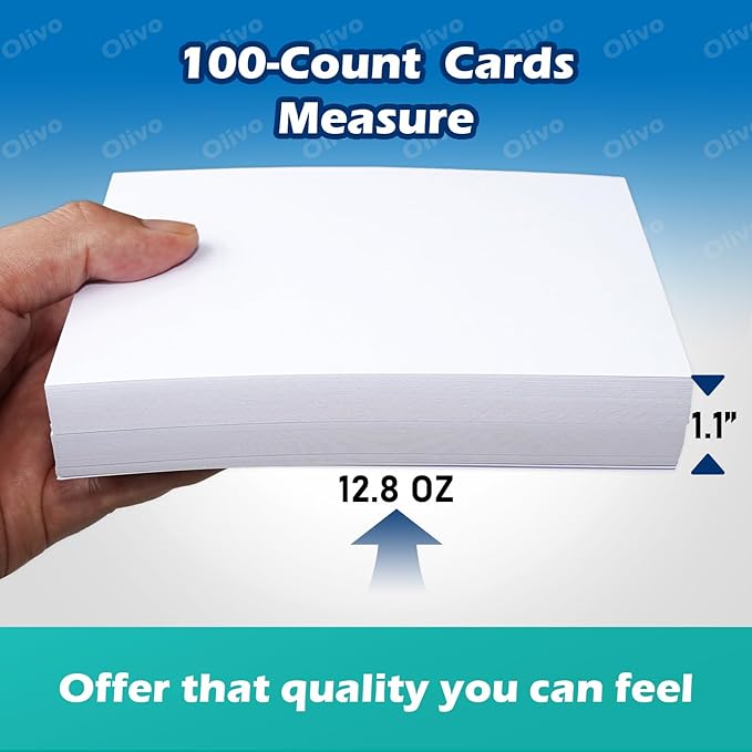 Blank Index Cards 4x6 Unlined Unruled Flash Note Cards 4" x 6", 220 GSM Heavy - Image 6