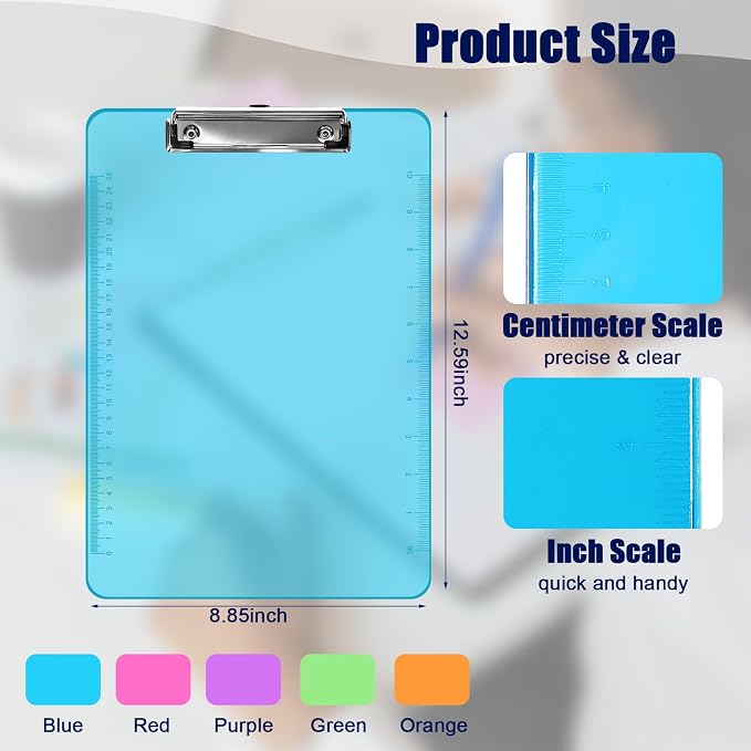 Plastic Clip Boards 8.5x11, 20 Pack Colored Clipboards Bulk - Image 4