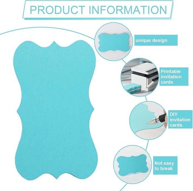150 Pack Blue Index Cards 3x5 Pretty Blank Note Cards Aqua Cardstock Wedding - Image 2