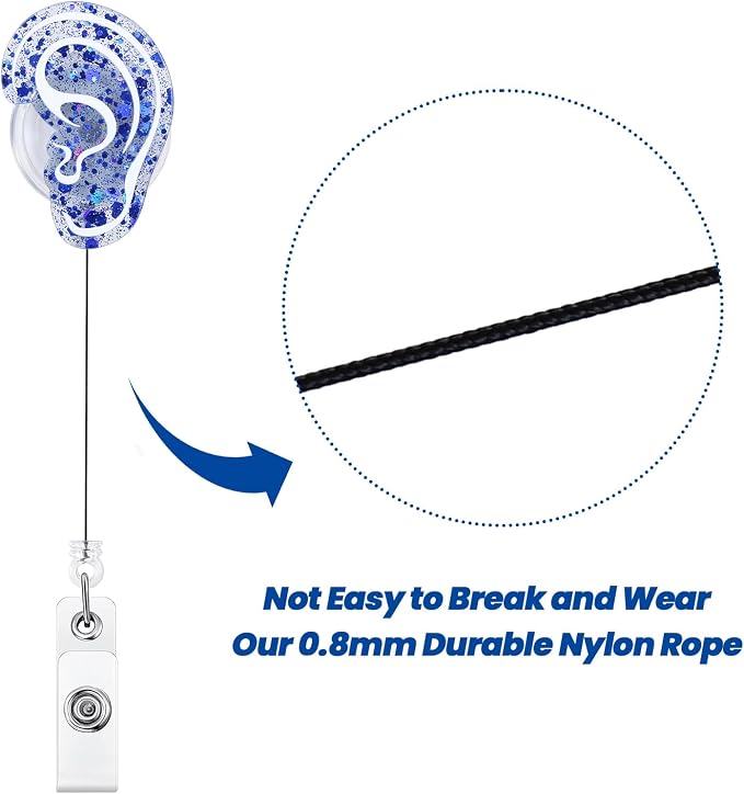 Funny Audiology Nurse Badge Reel, Cute Ear Retractable ID Badge Holder - Image 5