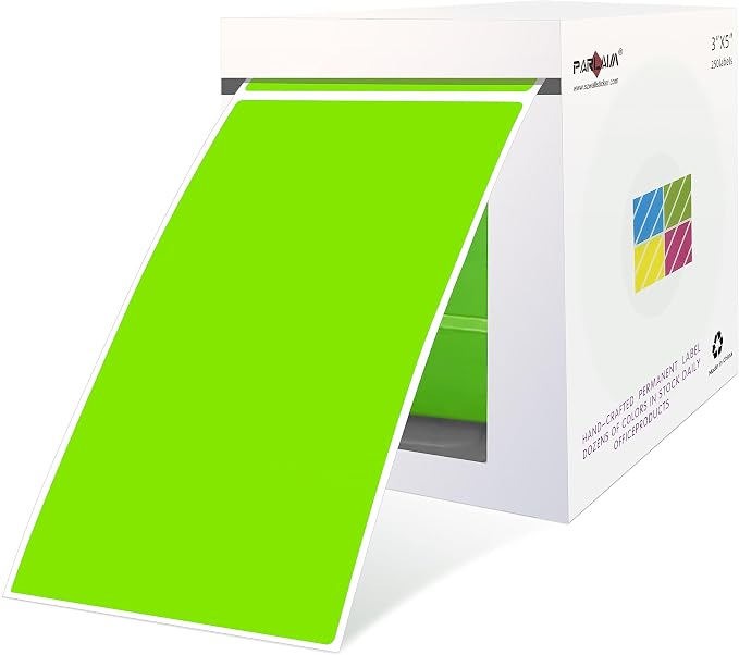 PARLAIM 5 x 3 inch Rectangle Color Coding Sticker Labels, Permanent Adhesive by PARLAIM