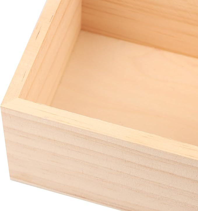 GNIEMCKIN 20 Pack 4 x 4 Inch Unfinished Small Square Wooden Box, Rustic - Image 3