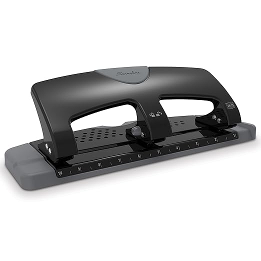 Swingline 3 Hole Punch, 20 Sheet Capacity Three Hole Puncher 3 Ring, Paper Punch by Swingline