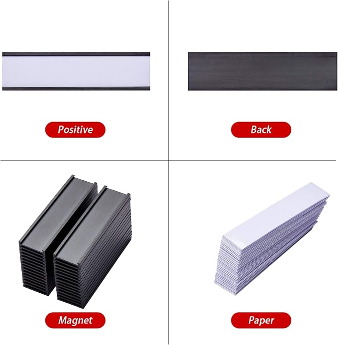 Magnetic Label Holders with Magnets Magnetic Data Card Holders with Clear - Image 5