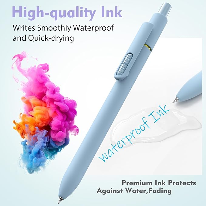HIACRY 8 Pack Colorful Gel Ink Pens，Quick-Dry 0.7mm Fine Point Fidget Pens - Image 6