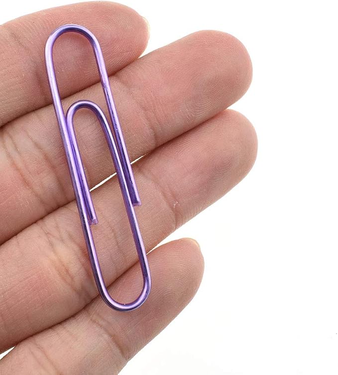 HAHIYO Paper Clips Large 2 inches Length Purple Paperclips Vinyl Coated Prevent by HAHIYO