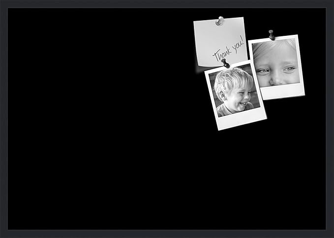 PinPix 40x28 Inch Cork Bulletin Board. This Decorative Framed Pin Board Comes with Solid Black Design and a Satin Black Frame. Ideal for Home Office Decor or Message Board (PinPix-622)-DeskLoop Office