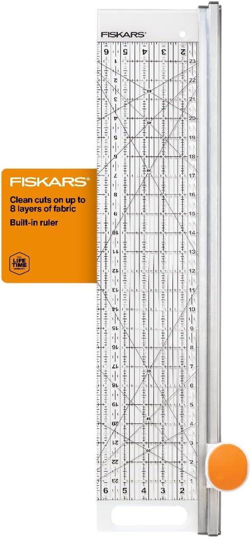 Fiskars Rotary Cutter and Ruler, Quilting Ruler, Rotary Cutter by Unknown