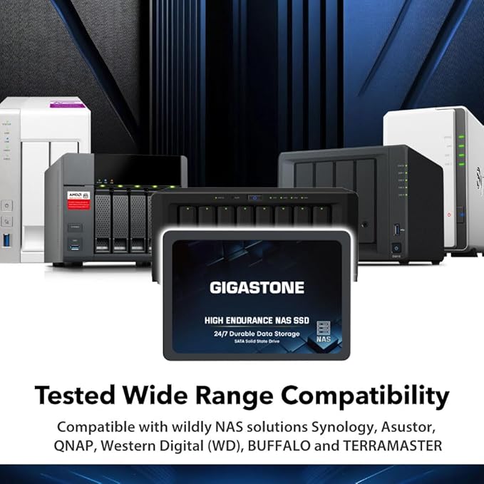 Gigastone 2TB NAS SSD Drive (2-Pack) 24/7 Durable TLC High Endurance RAID Data Storage Network Attached Storage 2.5" SATA Internal Solid State Hard Drives-DeskLoop Office