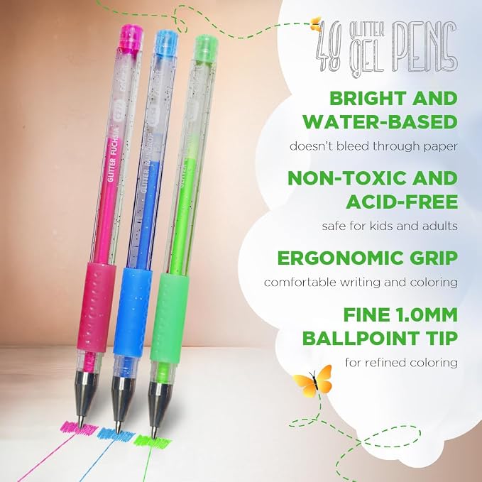 ColorIt Glitter Gel Pens for Coloring – 96 Pack - Image 4