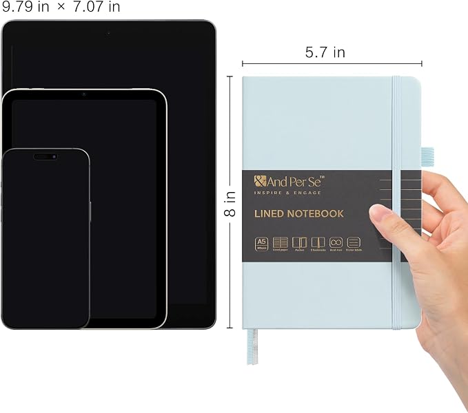 &And Per Se Lined Journal Notebook, 160 Pages, A5 5.7 x 8 inches College Ruled - Image 2