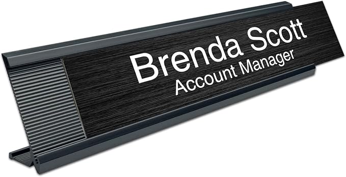 10 Pack 2" x 10" Aluminum Desk Name Plate Holder, Office Name Plate Holder - Image 2