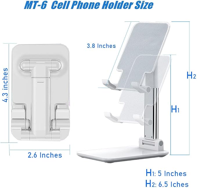 2 Pcs MT-6 Cell Phone Holder, Adjustable Angle and Height, Anti-Slip Silicone - Image 6
