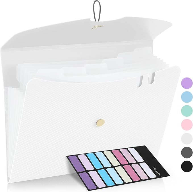 Sooez 7 Pocket Accordion File Organizer, Premium Expanding File Folder by Sooez