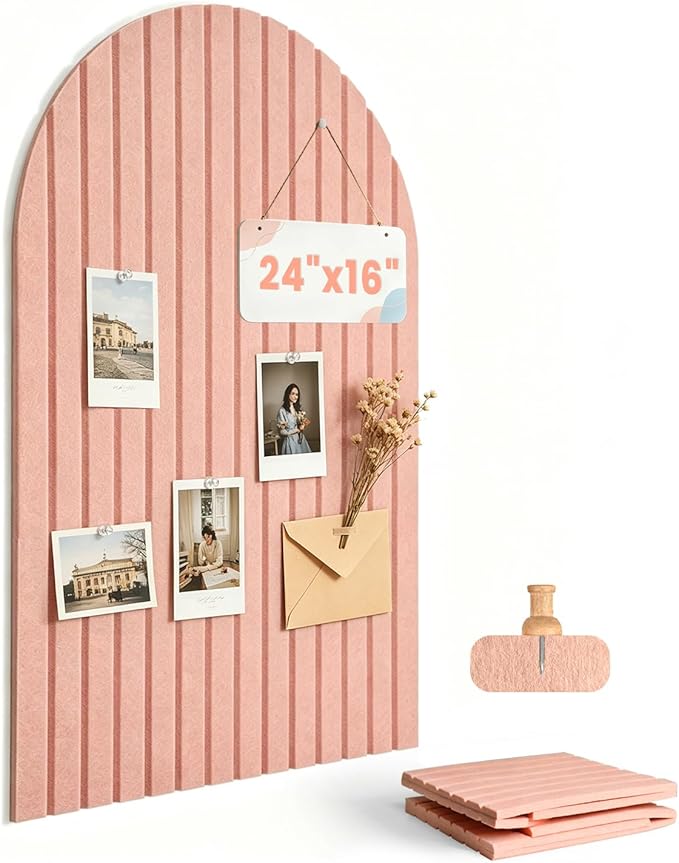 Large Arched Felt Bulletin Board 24"x16" by AkuDecor