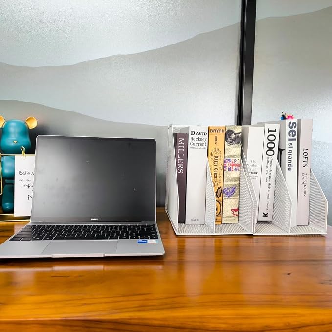 Mesh Magazine File Holder, 2 Pack Set, Desk Organizer | Sturdy metal mesh file - Image 5