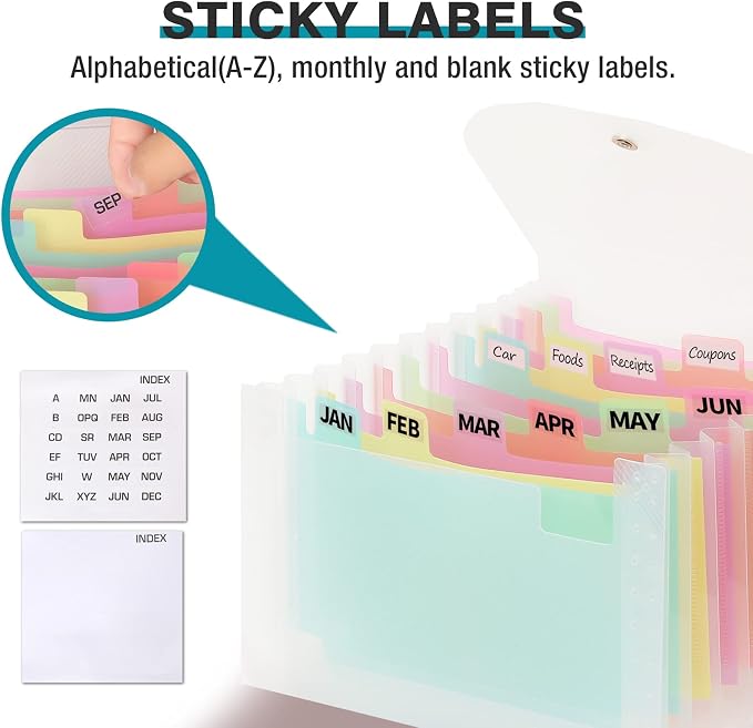 H4D Coupon Receipt Holder, 13 Pocket Accordion File Organizer, 7x4.5 Inches - Image 3
