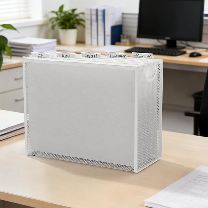 Sinboun Hanging File Organizer Letter-Size File Holder Filing Box Includes 5 - Image 4