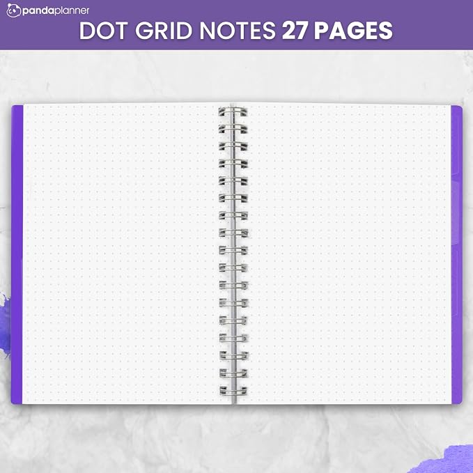 Panda Planner Undated Weekly Spiral Notebook 2026-2027, 5.75 x 8.25 Purple | 52 - Image 5