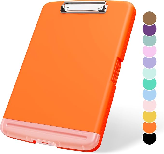 Plastic Clipboard with Storage, 8.5 x 11 Storage Organization Box Side-Opening by ZAXMEY