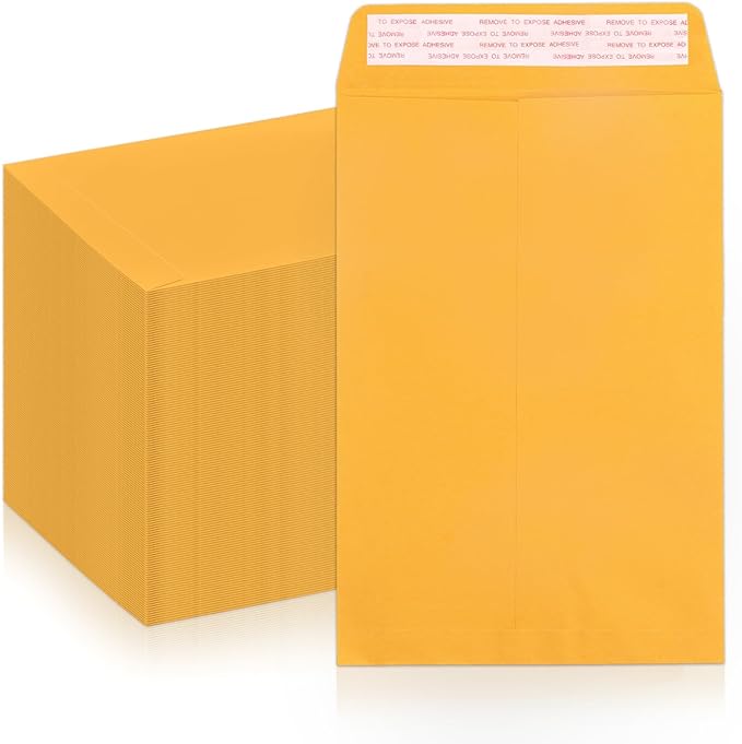 6x9 Manilla Envelopes Self Seal 250 PCS, Goefun Small Brown Kraft Catalog by Goefun
