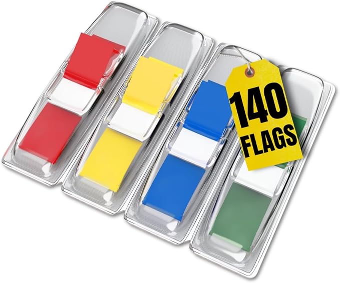 1InTheOffice Page Markers, Label Stickers, Page Tabs, 4 Pack by 1InTheOffice