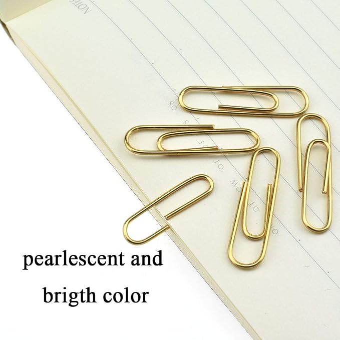 HAHIYO Paper Clips 1.3" Length Gold Paperclips Vinyl Coated Prevent Scratching - Image 5