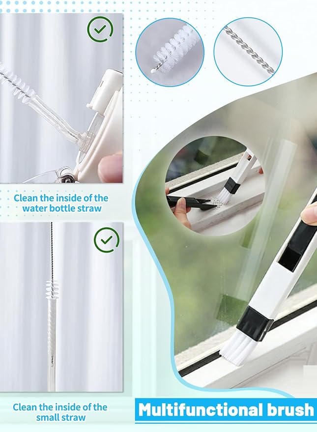 20Pcs Crevice Cleaning Brush Set, Hard Bristle Scrub Brushes Tools - Image 7