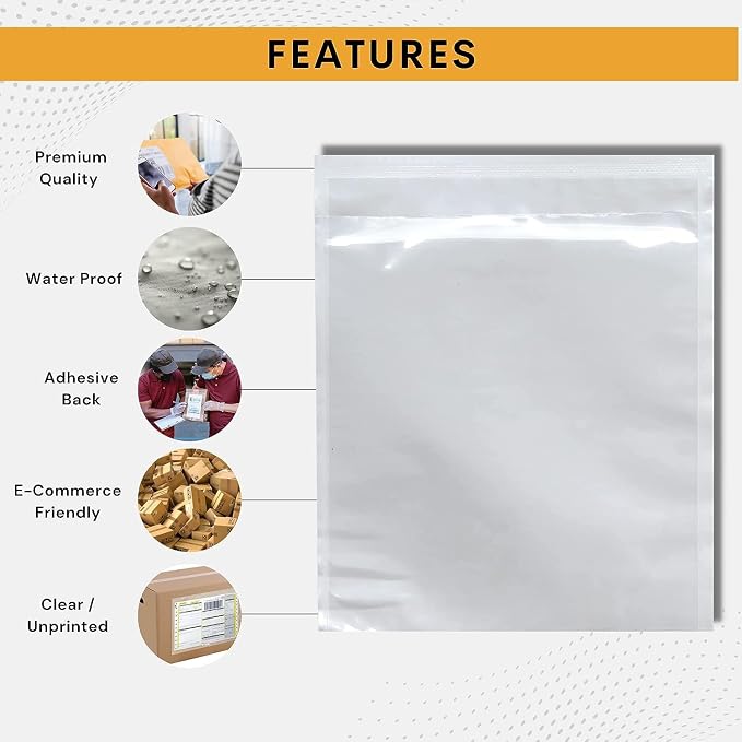 100 Pack 6"x10" Shipping Label Sleeves – Clear Self-Adhesive Packing Slip - Image 5