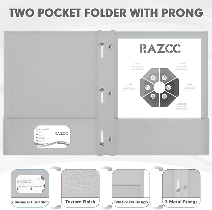 Two Pocket Folders, RAZCC 50 Pack Two Pocket Folders - Image 3