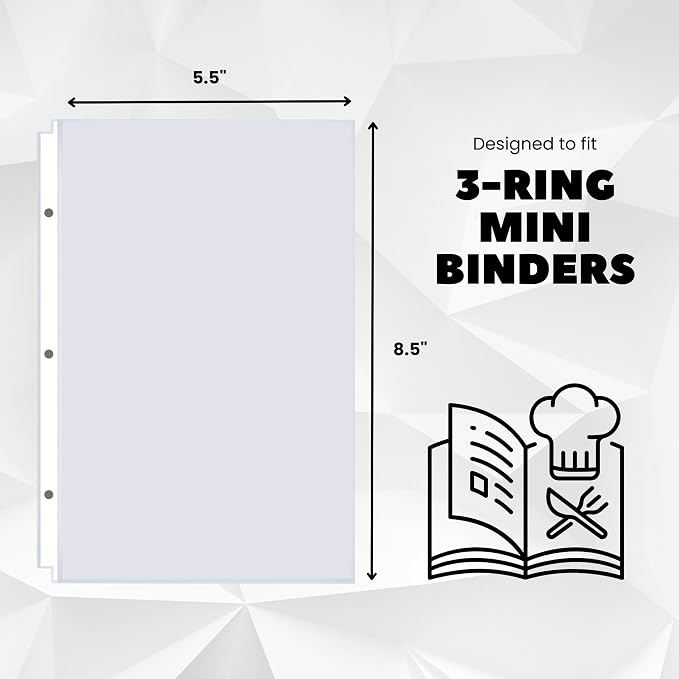 Performore Heavyweight Clear Mini Sheet Protectors Holds 5.5 x 8.5 Inches Sheets - Image 4