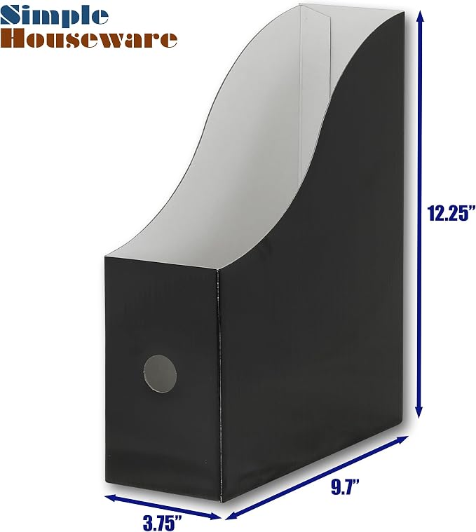 Simple Houseware 12-Pack Magazine File Holder Box, Foldable Cardboard Organizer - Image 6