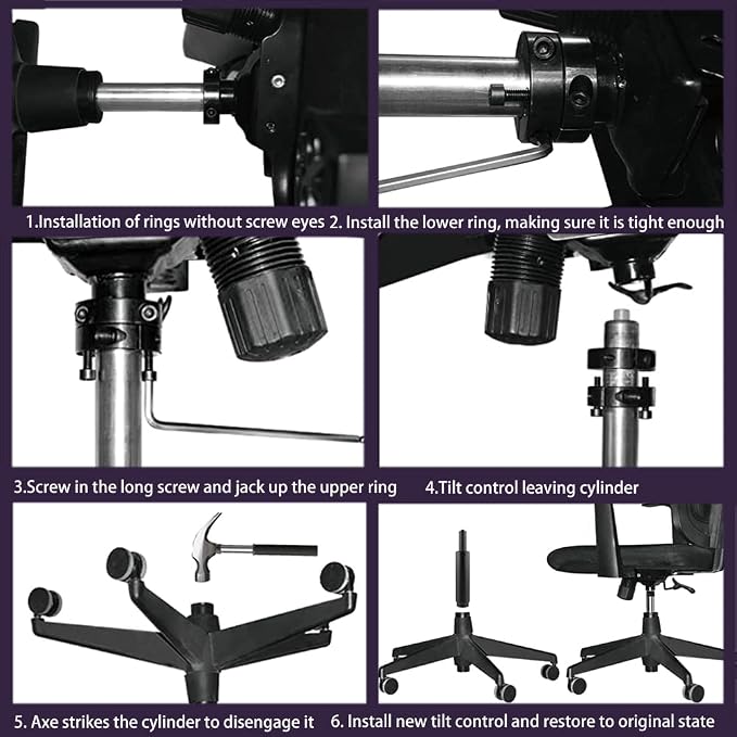 Gjpwyfdc Office Chair Tilt Control Mechanism Replacement 5.5'' X 6.7'' - Image 4