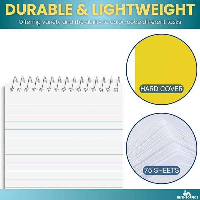 1InTheOffice Wirebound Spiral Memo Books, Memo Pads, College Ruled, Small - Image 4