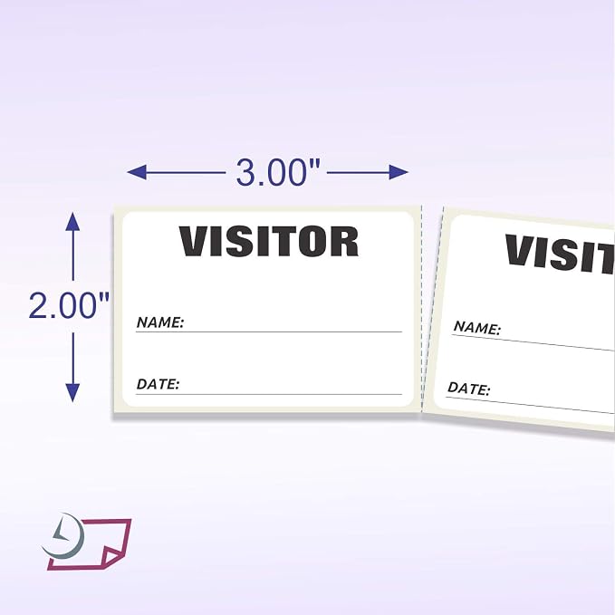 NextDayLabels - 3 x 2 Visitor Labels Pass, ID Labels and Safety Identification - Image 2