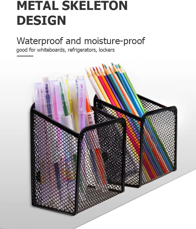 QYH Large Magnetic Pen Holder 2 Pack Magnetic Basket 8 Strong Magnet Pencil - Image 2
