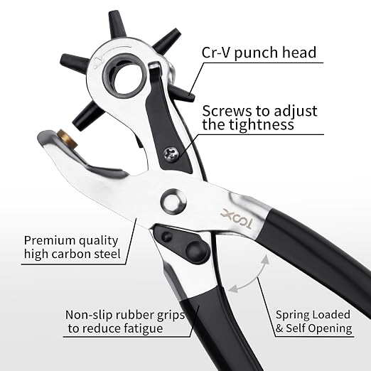 XOOL Belt Hole Puncher for Leather, Precision Multi-Size Leather Hole Punch for - Image 5