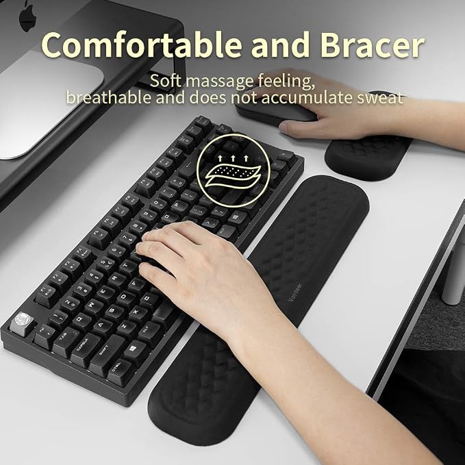 Vaydeer Wrist Rest for Keyboard and Mouse, Computer Ergonomic Wrist Support Pad - Image 3