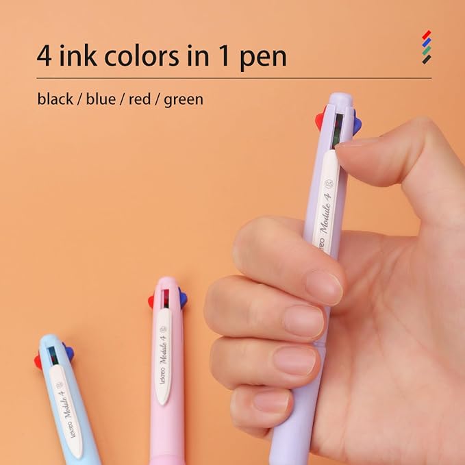 Lekreo Multi-color Ballpoint Pens, 4-in-1 Colored Pens 0.7 Medium Fine Point - Image 4
